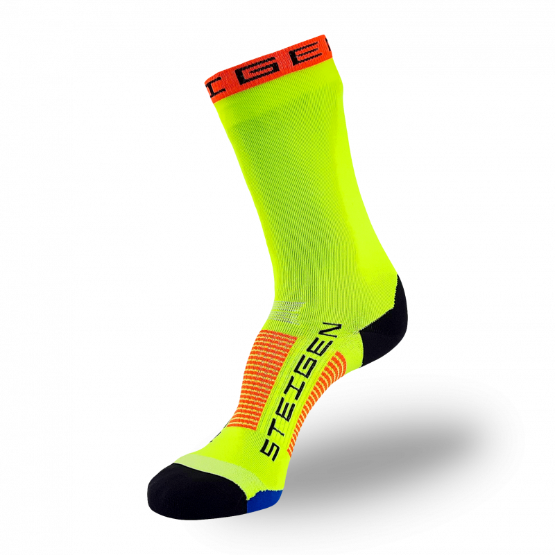 Fluro Yellow Running Socks ¾ Length