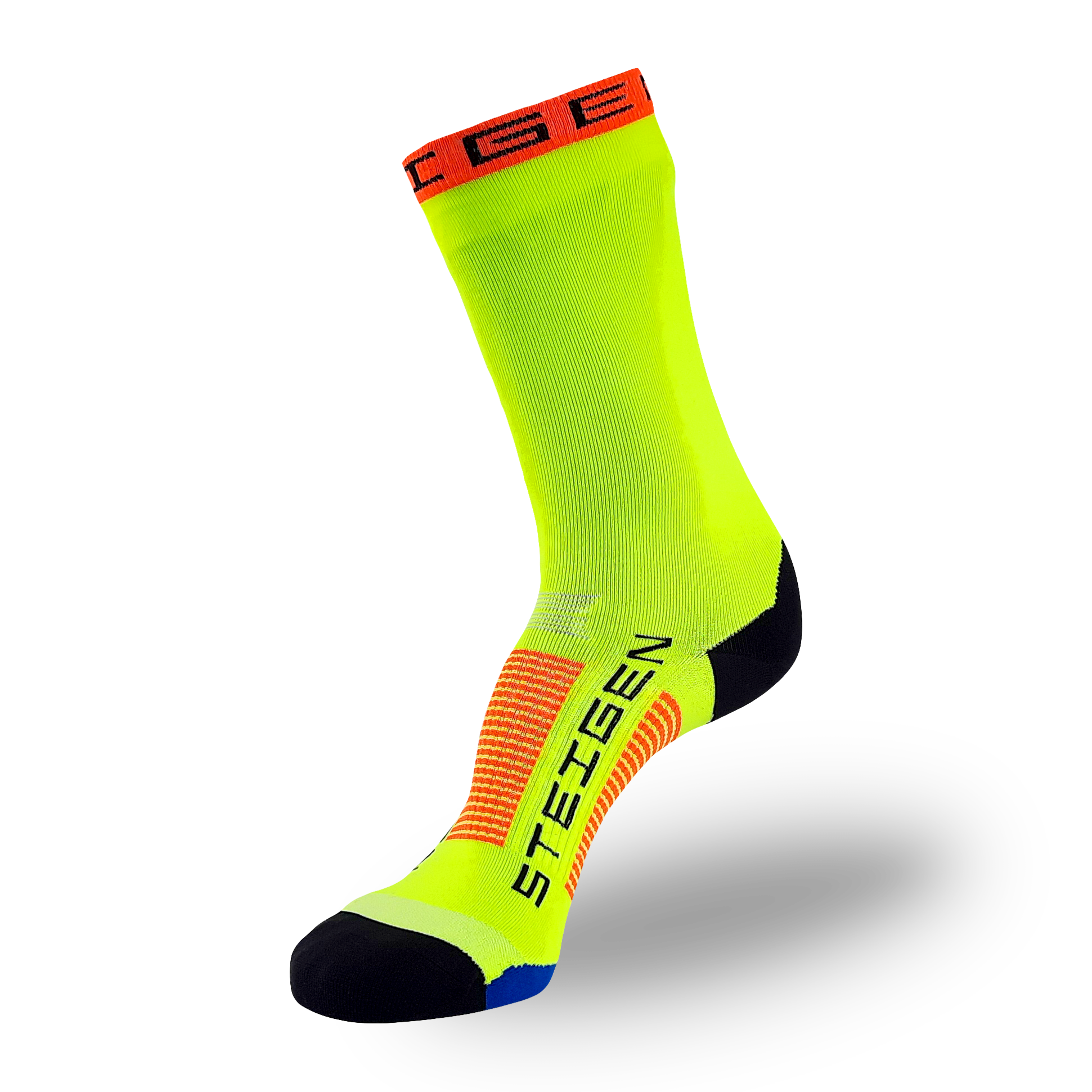 Fluro Yellow Running Socks ¾ Length