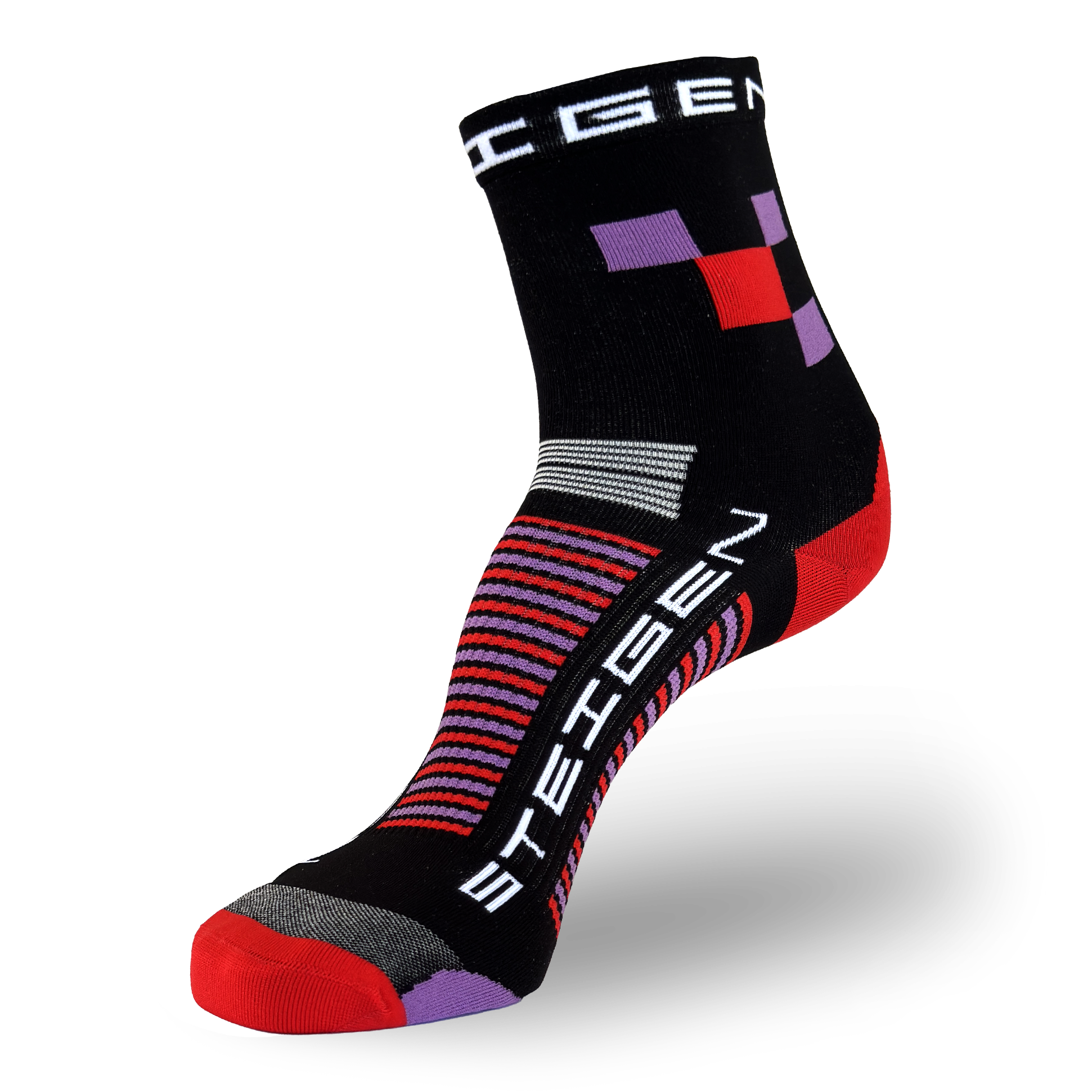 Black Squared Running Socks ½ Length