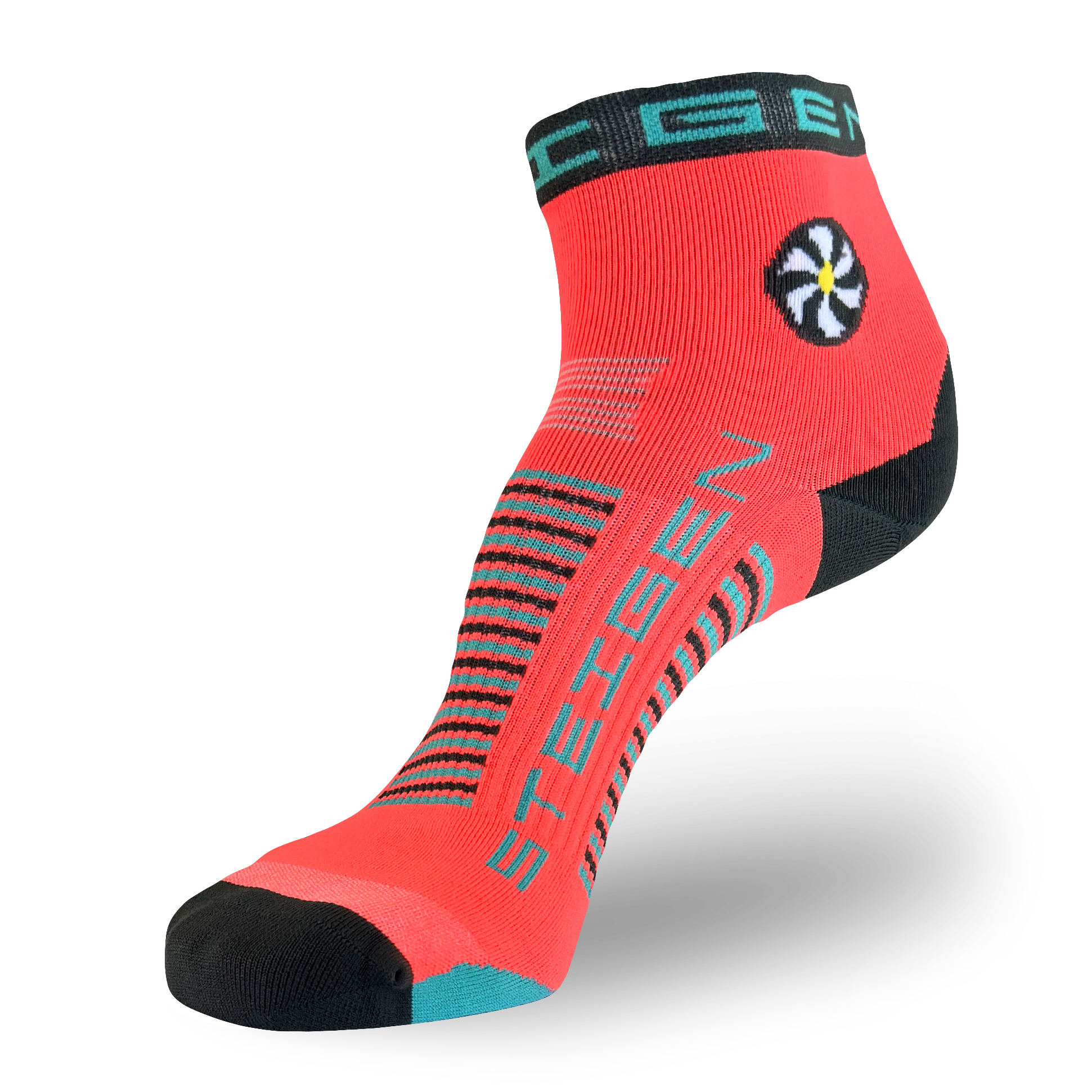 Vector Red Running Socks ¼ Length