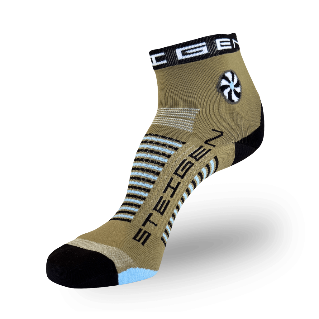 Khaki Running Socks ¼ Length